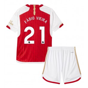 Arsenal Fabio Vieira #21 Hjemmebanesæt Børn 2023-24 Kort ærmer (+ korte bukser)